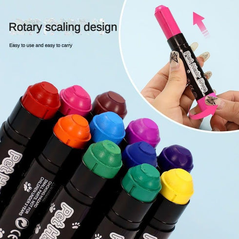 Temporary Pet Hair Dye, Pet Fur Paint Dye,Hair Painting Pens Non Toxic for Creative Grooming,Washable Dog Hair Dye, Pet Safe Marking Markers for F...