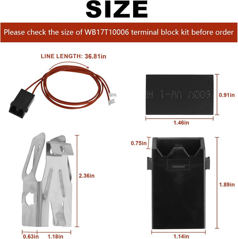 WB17T10006 Terminal Block Kit Compatible with GE Electric Stove, Range Surface Burner Plug Connector Replacement Kit Replaces AP3203326 WB17K10003...