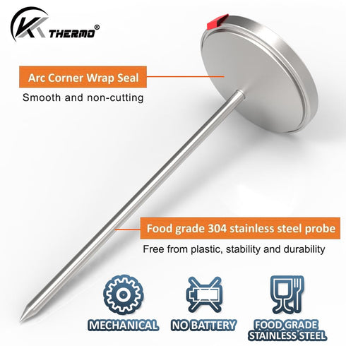 KT THERMO Meat Thermometer for Cooking - NSF certificated Instant Read Cooking Temperature Thermometer Oven Safe, Waterproof 2.5" dial, 5" Long Pr...