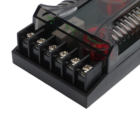 2 Way Car Audio Crossover, 2pcs Speaker Frequency Divider Car Audio Passive Crossover Up to 300 Watts, Overcurrent Protection Heat Dissipation Uni...