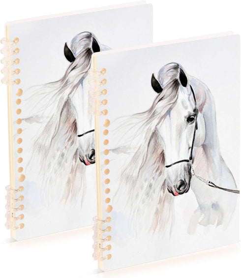 senya Spiral Notebook Ruled 2 Pcs, White Horse Journals for Study and Notes 60 Pages with Durable Hardcover...
