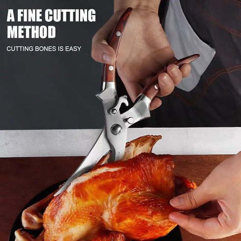 Poultry Shears,NELISPLAN Kitchen Shears Heavy Duty Poultry Metal Premium Kitchen Scissors With Safety Lock For Chicken, Bones, Turkey, Meat, Fish,...