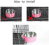 Yusenpet Cage Bowl for Small Pet Puppy Food Water Feeder, Removable Hanging Cat Rabbit Bird Food Basin Dish Perfect for Crates & Cages - Pink...