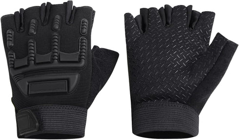 Kids Half Finger Sports Gloves with Grip - Non-slip Gel Monkey Bar Glove, Protective Dirt Bike, Cycling, Fishing, Climbing, Gymnastics Glove for B...