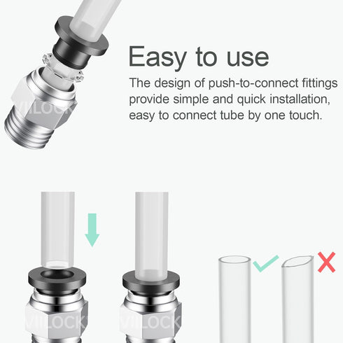 Pneumatic Push to Connect Tube Fitting, Male Straight 10mm Tube OD x 3/8”NPT Thread Air Line Fittings PC10-N3 (Pack of 10)...