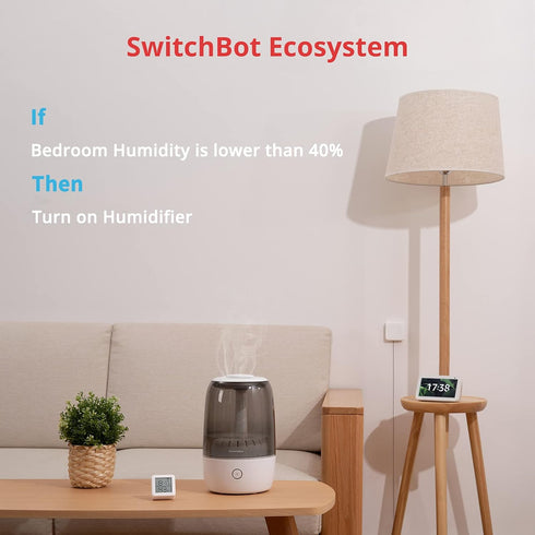 SwitchBot Room Thermometer Hygrometer Indoor, Bluetooth Digital Temperature Monitor with Free Data Storage, Dewpoint/VPD/Absolute Humidity, Hygrom...