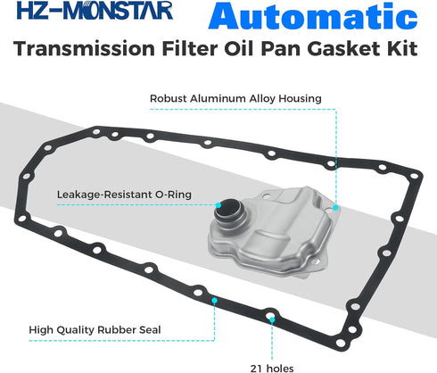 Automatic Transmission Filter Oil Pan with Gasket Kit Compatible with 2007-2017 Nissan Rogue Altima Juke Replace 31397-1XF0D 31728-1XF03 31728-1 X...