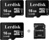 Factory Wholesale Micro SD Card Pack of 3 in Bulk MicroSD with Adapter Produced by Authorized Licencee (16GB U1)...