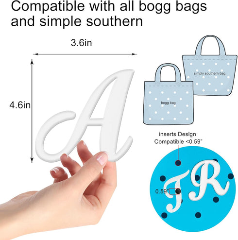 3 Pcs Letter Charms for Bogg Bag Clips Insert Bogg Bag Accessories Charm Decorative Alphabet Charm for Handbag Beach Tote Bag Simple Modern Beach ...