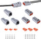 MUYI 3 Kits 2 Pin Way DTP Series Connector 14-12 AWG Waterproof Electrical Plugs IP65 Waterproof Heavy Duty Sockets Size 12 Terminal Pins Current ...