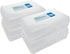 BAZIC Plastic Pencil Case Utility Storage Box, Clear Color, Multi Purpose Organizer for Pens Pencils, 4-Pack...