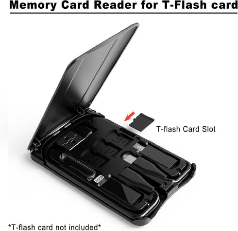 Data Cable Box with Wireless Charger, Multi-Type Charging Cable Convertor, Multi-Function Wireless Charger Adapter, Built-in Card Reader, Can Use ...