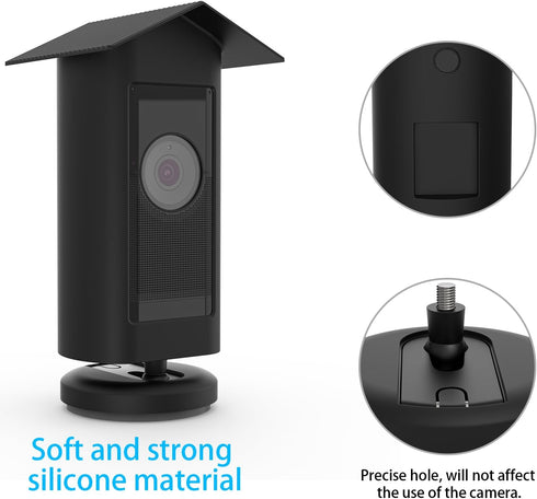 Silicone Skin Case Protective Rain Cover Compatible with R-ing Stick Up Cam Pro Camera (1pack?black)...