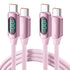 100W Type C Cable 2Pack 5A 6.6FT Type C Charging Cable USB C Cable with LED Display USB C 2.0 Fast Charge Silicone Cable for Google 8 8A 8P 7 7A 7...
