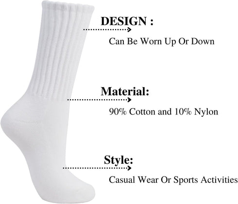 Slouch Scrunch Socks for Women, Slouch High Tube Socks Women...