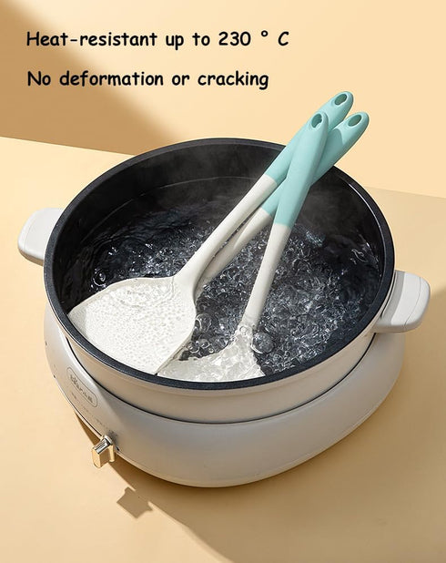 Silicone Kitchen Utensils Set, Non Stick Kitchen Spatulas Cooking Turners High Heat Resistant Cookware Kitchen Helper, 3 Pack...