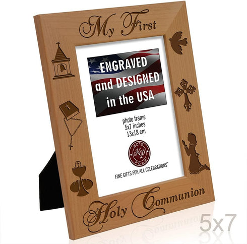 KATE POSH - My First Holy Communion - Girl Design Picture Frame (5x7-Vertical)...