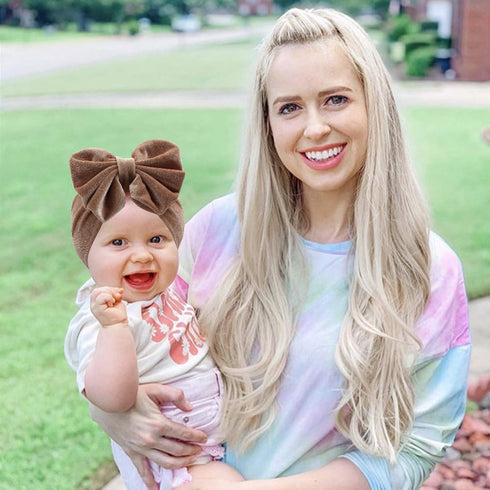 YanJie Hairband - Soft Velvet Baby Headbands with Big Bows, Leopard Color, Handmade for Baby Girls from Newborn to Toddler...