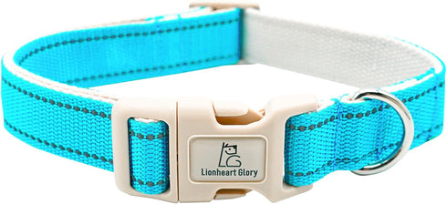 Lionheart glory Dog Collar Reflective Dog Collars Female Male Pet Collar Blue Collar Dog Adjustable Durable Soft Classic Collar for Small Dogs Pet...