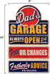 Dad's Garage Linked and Embossed Metal Sign - Vintage Garage Sign for Dad - Great Gift Idea...