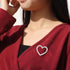 Crystal Love Heart Brooch Pin Valentine's Day Gift Pin Women Girls Hollow Heart Lapel Pin Badge for Mother's Day Gift...