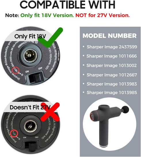 KFD 18V AC Adapter for Sharper Image ITM./Art. 2437599 1011666 1013002 1012667 1013983 1013985 Powerboost Deep Tissue Cordless Massager Percussion...