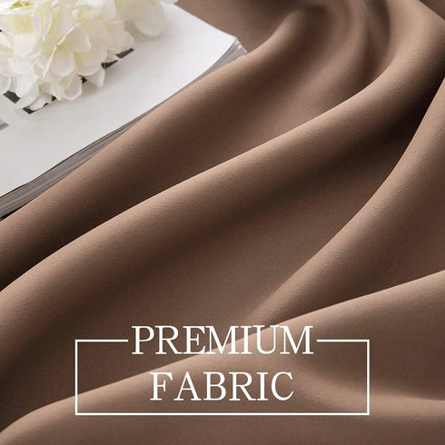 MIULEE Blackout Valance Mocha Rod Pocket Thermal Insulated Window Treatment Tiers Solid Short Curtain for Small Window Bedroom 52 x 18 Inches 1 Pa...
