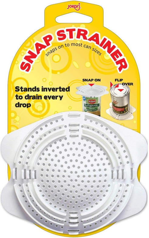 Jokari 06037 Snap-on Can Strainer - White One Size – Saves Time, Reduces Mess, Fits Most Can Sizes...