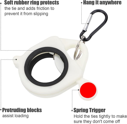 Cable Organizer Zip Tie Mount, Tool Belt Holder Tie Dispenser for 4/8/12/18 Inch Zip Ties Keeper Cable Tie Bracket Cable Tie Tightener for Househo...