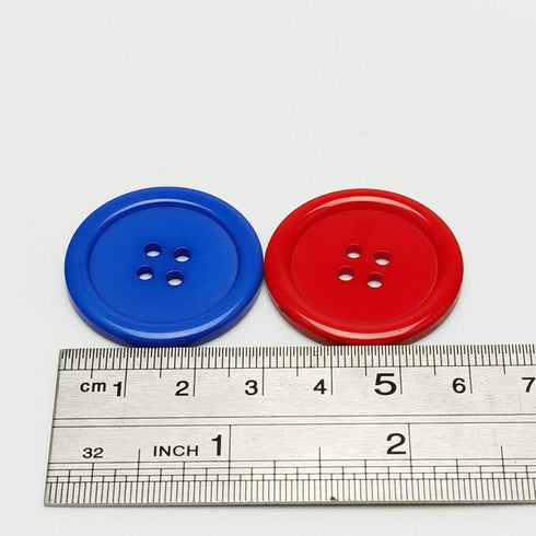 Chenkou Craft Mix Color Plastic Resin Circle Big Button 4 Holes DIY Craft Sewing 30mm 40pcs(Mix, 1 1/4"(30mm))...