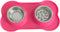 Double Pet Bowl with Silicone Mat Slow Feeder Pink...