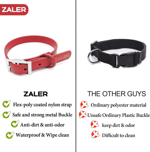 Waterproof Dog Collar, Adjustable Odor Proof Dog Collars Easy to Clean, Soft Comfortable Pet Collars for Large, Medium Small Dogs (Strawberry Red,...