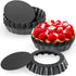 Mini Tart Pan Set of 12, Non-Stick 4 Inch Quiche Pan, Removable Bottom Tart Pan for Pies, Quiche Bakeware, Cheese Cakes, Desserts and more...