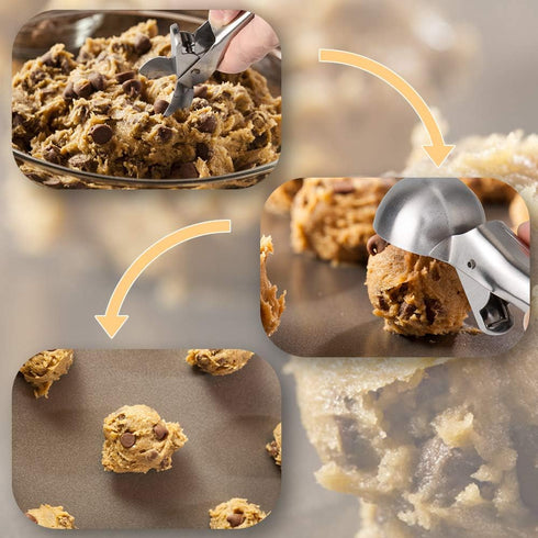 Premium Ice Cream Scoop with Trigger Ice Cream Scooper Stainless Steel, Heavy Duty Metal Icecream Scoop Spoon Dishwasher Safe, Perfect for Frozen ...
