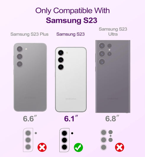 WeLoveCase Galaxy S23 5G 3-in-1 Heavy Duty Protection, Hybrid Shockproof TPU Bumper, Full Body Protective Cover - 6.1 Inch, Purple...