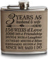 Bella Busta-3 Years as a husband and wife-Years,Weeks, Days, Hours, Minutes, Seconds Engraved Light Brown Leatherette Stainless Steel Flask-3 year...