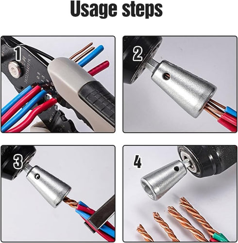 Wire Twister Tool for Drill, Wire Twisting Tool Wire Twister Wire Connector, Wire Stripper Tool Wire Stripping and Twisting Tool for Power Drill, ...