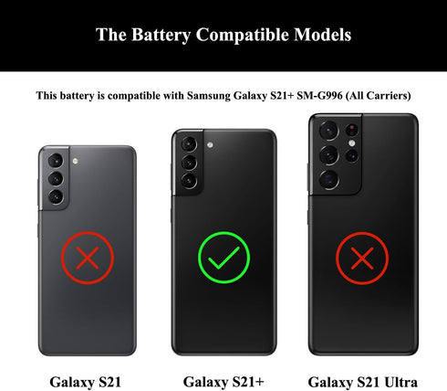 S21+ 5G Plus Battery Replacement Kit for Samsung Galaxy S21+ 5G SM-G996U/U1/N/B/W and Other All G996 Models with Repair Tools Kit and User Manual...