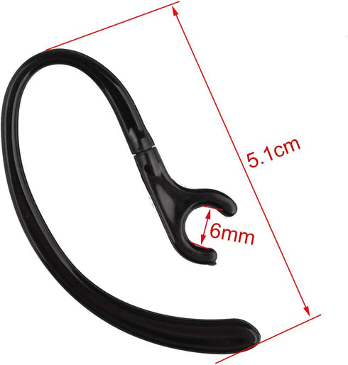 10PCS Bluetooth Headset Earpiece Universal Receiver Clip 360 Degree Rotate Clamp Holder Earhooks Ear Loop Replacement (6mm - Black)...