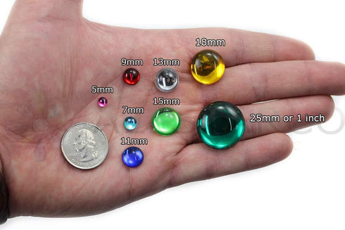 KraftGenius Allstarco 25mm Green Emerald H106 Round Flat Back Acrylic Cabochons 1 Inch Plastic Gems for Crafts Costume Embelishments Card Making J...