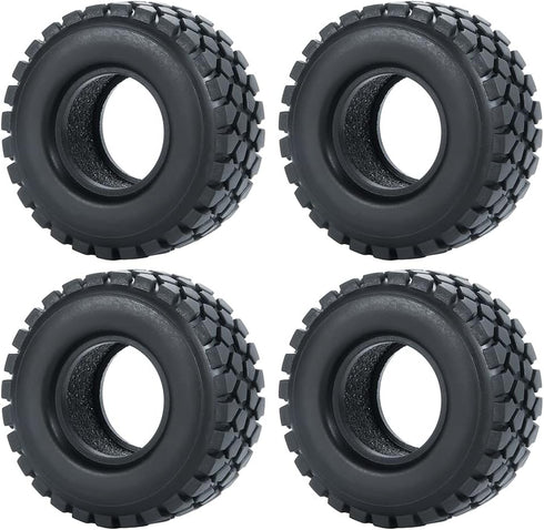RCLIONS 4pcs Rubber Micro 1" RC Wheel Tyres Tires with Foam Insert for All 1/24 Axial SCX24 AXI00001,AXI00002,AXI90081 Deadbolt RC Crawler Truck C...