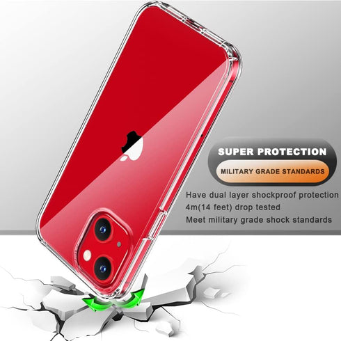 COOLQO Compatible for iPhone 13 Mini Case with Tempered Glass Screen Protector, Hard PC and Soft TPU, Military Grade Protection, Shockproof Protec...