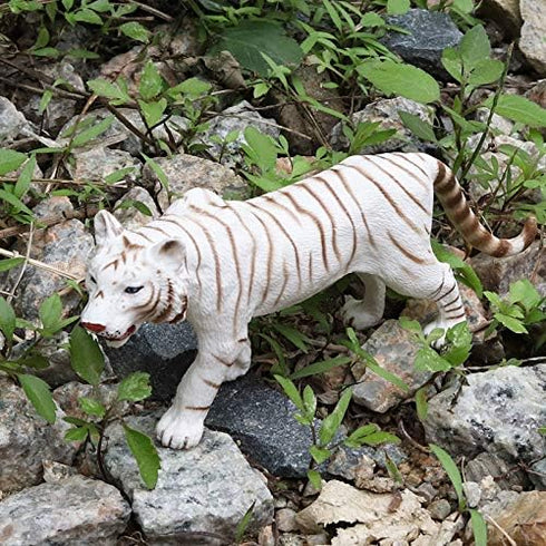 Gemini&Genius White Tiger Family Set Realistic Animal Figurines with Cub, Safari Animals Family Playset Figures, Educational Wildlife World Models...