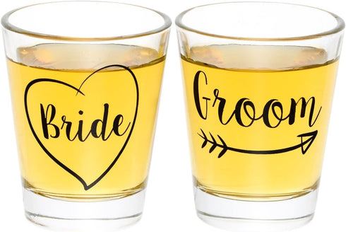 Bride and Groom Shot Glass Set...