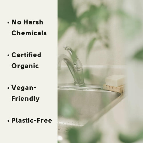 Solid Dish Soap Bar | Bergamot + Lime | Natural, Zero Waste Soap | Plastic-Free Dish Soap Block | USDA Certified Organic Ingredients | Vegan-Frien...