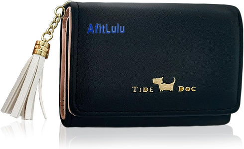 Wallet for Women, Cute Tri-Fold Women's Wallets 7 Card Slots, Pu Leather Womens Card Wallet with Tassel, 1 Visible ID Window, 1 Bill Compartment, ...