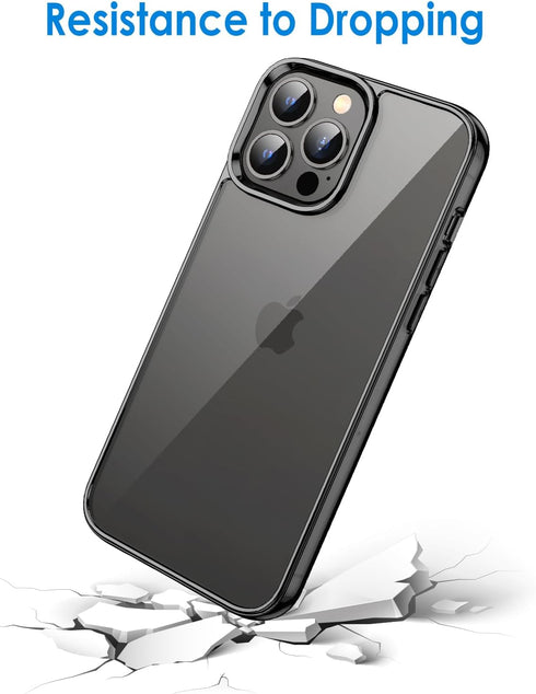 JETech Case for iPhone 13 Pro Max 6.7-Inch, Non-Yellowing Shockproof Phone Bumper Cover, Anti-Scratch Clear Back (Black)...