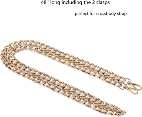 Medium Size Fabulous Metal Shoulder Crossbody Purse Strap Replacement Bag Chain Accessories (48‘’, Gold)...