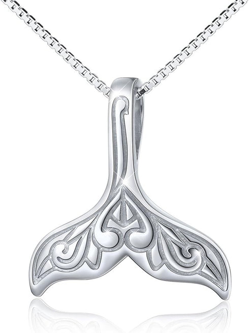 Ladytree S925 Sterling Silver Jewelry Dolphin Mermaid Tail Pendant Necklace, Box Chain,18 inches...