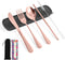 Rose Gold Travel Utensil Set, Stainless Steel Cutlery, Portable Camping Utensils, Set of 6 Reusable Silverware Set, Lunch Utensils Set for Work, I...